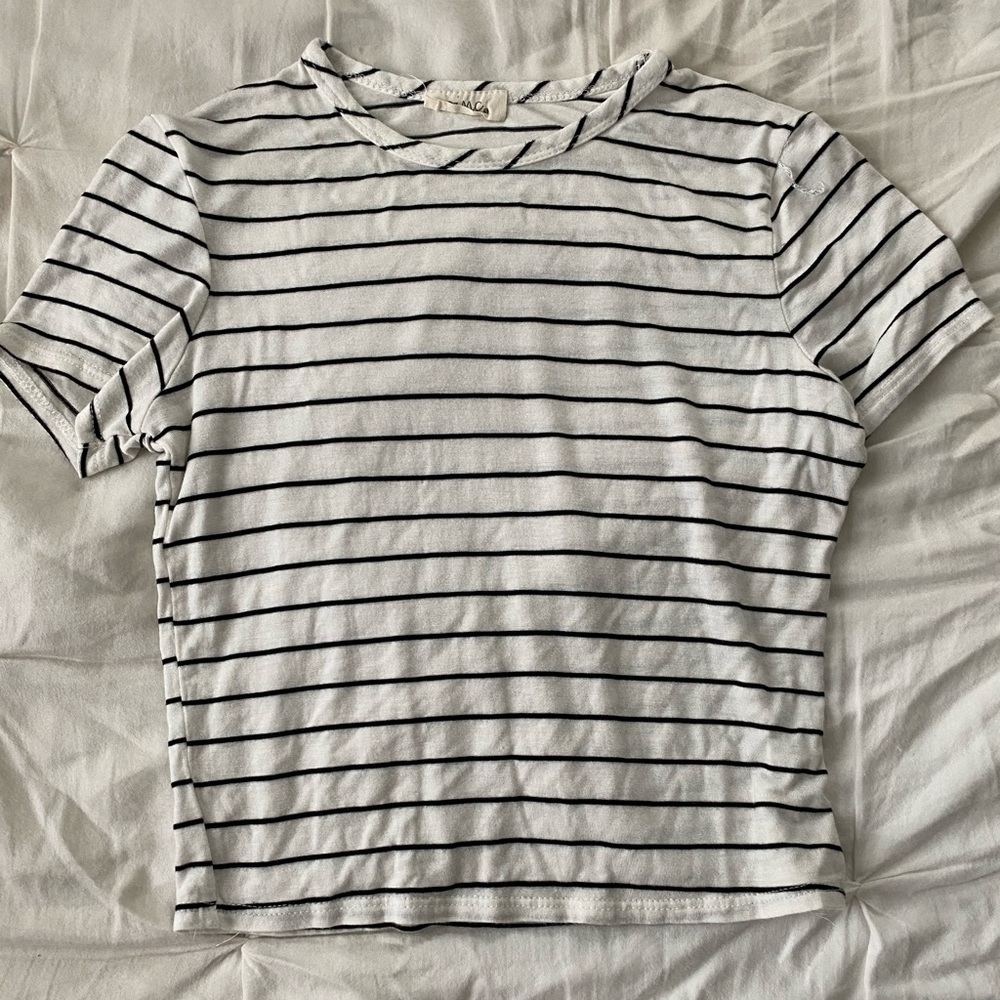 Striped cropped T-shirt